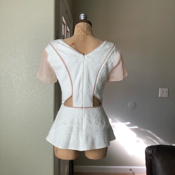 Rebecca Taylor White Jacquard Top Shirt 4 - Picture 5 of 8